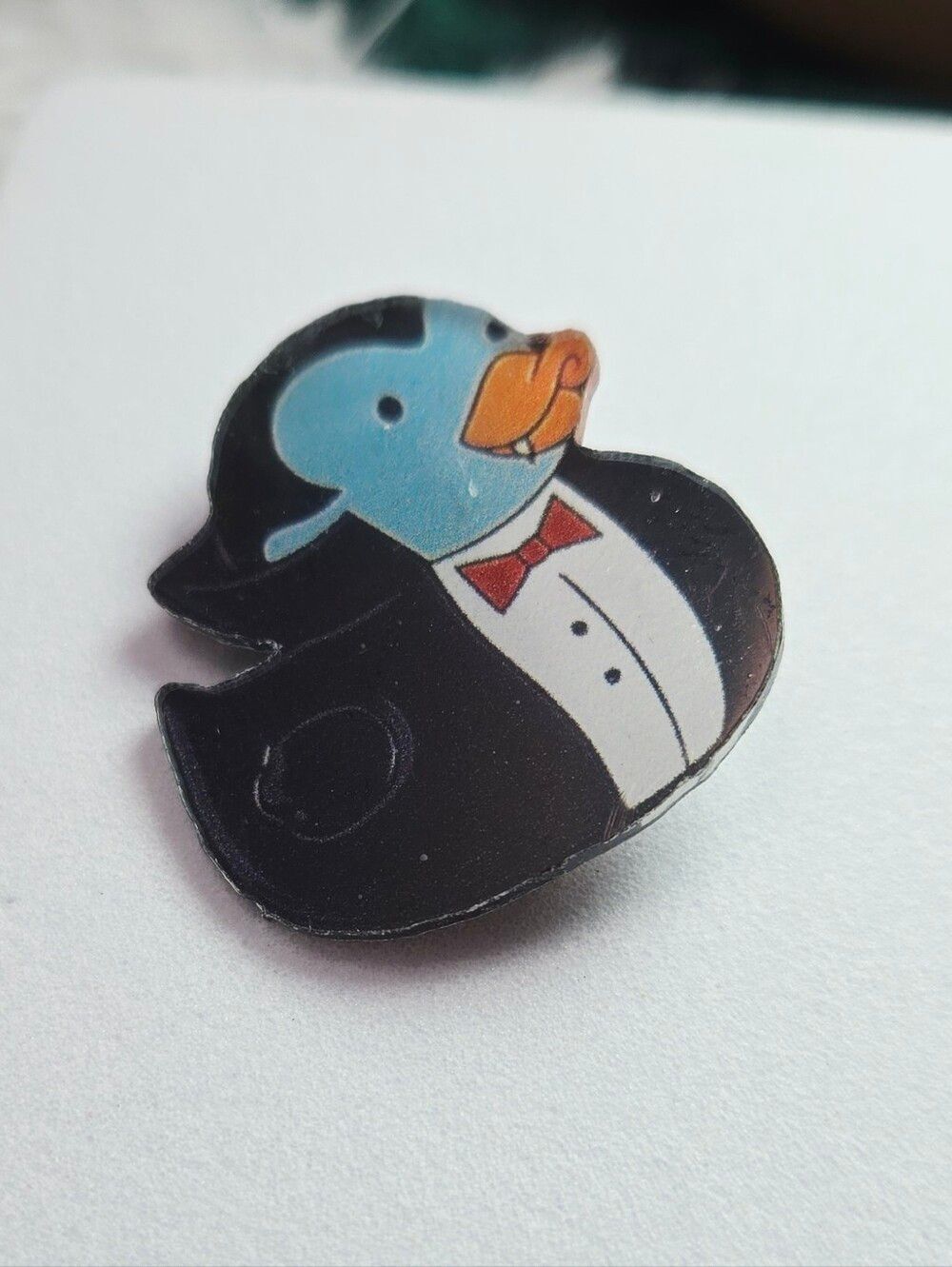 Dracula Duck Lapel Pin Vampire Rubber Duck Acrylic Creepy Goth Spooky Accessory